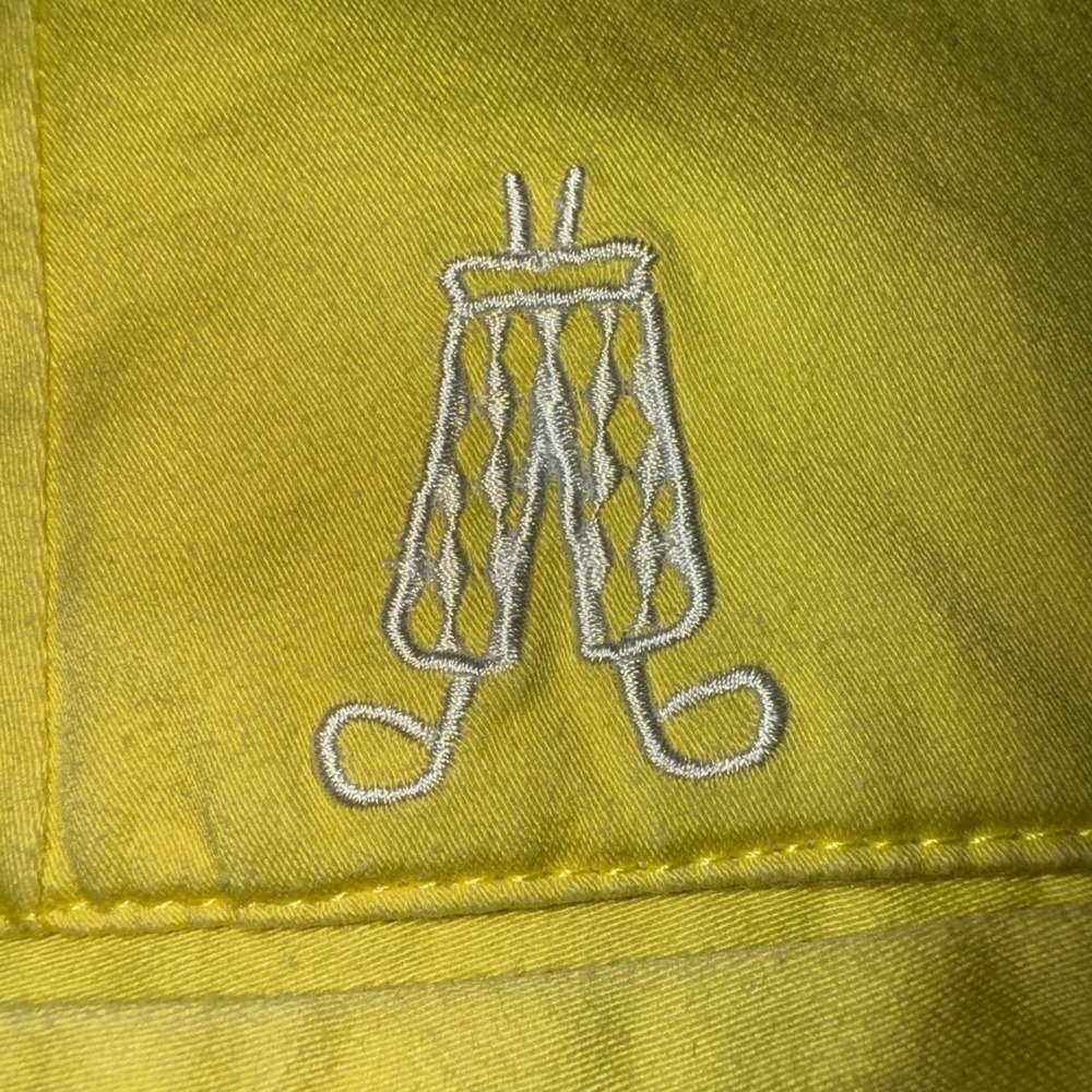 Royal &‎ Awesome Golf Shorts Mens 34 Yellow Cotton Stretch Tee Holder Logo - Picture 5 of 9